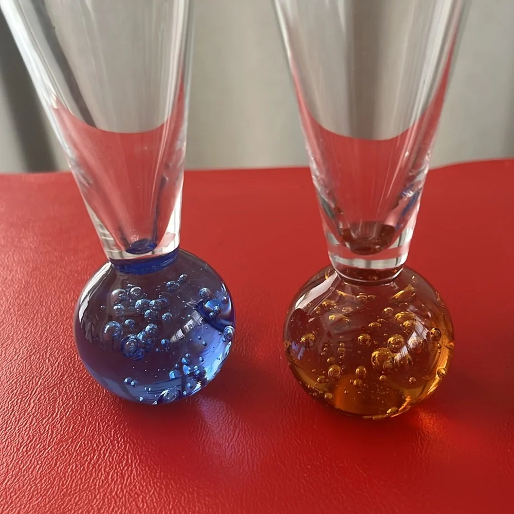 Vintage MCM Bullicante Bubble Ball Bottom Base Cordial Shot Glasses Set of Four